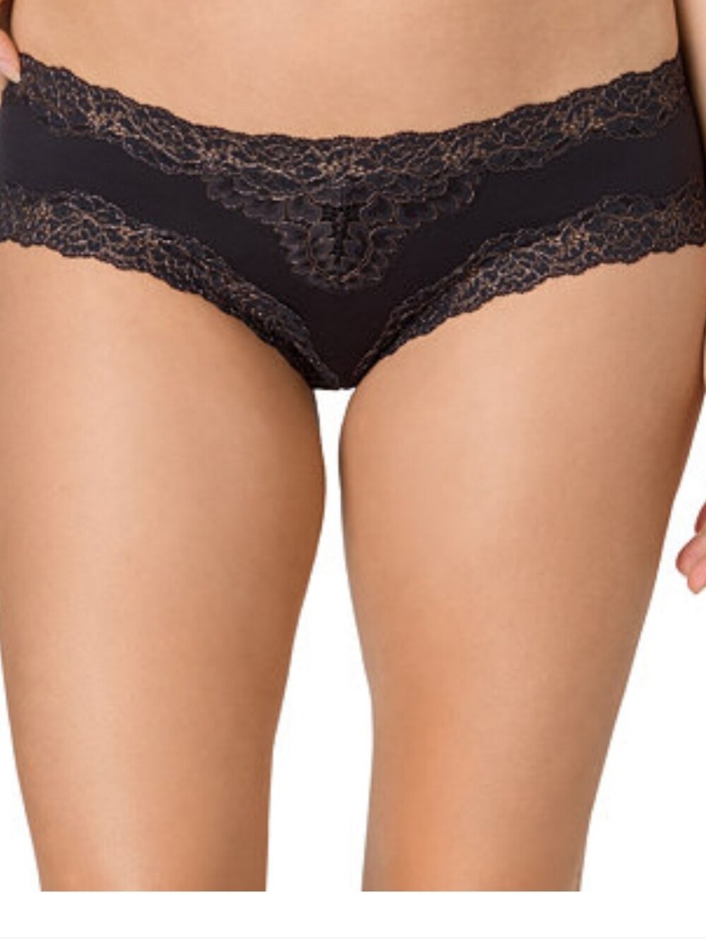 Maidenform Everyday Pretty Cheeky Low Rise Hipster Panty  - Black/Rose Gold